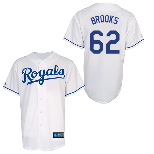Aaron Brooks #62 Youth Baseball Jersey-Kansas City Royals Authentic Home White Cool Base MLB Jersey